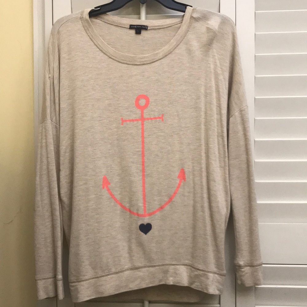 Long sleeve thin beige top